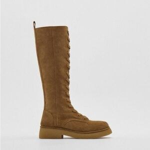 ZARA Suede Lace-Up Boots